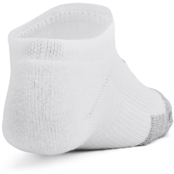 3er Pack UNDER ARMOUR HeatGear F&uuml;&szlig;linge Kinder 100 - white/white/steel S (31.5-36.5)