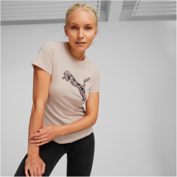 PUMA Power Safari Graphic T-Shirt Damen rose quartz S