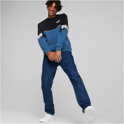 PUMA Power Colorblock Crew Fleece-Sweatshirt Herren lake blue M