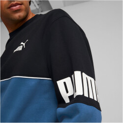 PUMA Power Colorblock Crew Fleece-Sweatshirt Herren lake blue M