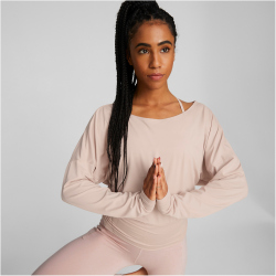 PUMA Studio Yogini Lite langarm Trainingsshirt Damen rose quartz XS