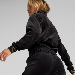 PUMA Deco Glam Velour Full-Zip Training-Sweatshirt Damen puma black M