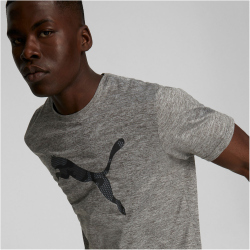 PUMA Train Favorite Heather Cat Trainingsshirt Herren medium gray heather/aop cat S