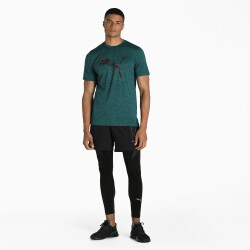 PUMA Train Favorite Heather Cat Trainingsshirt Herren varsity green heather/aop cat S