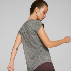 PUMA Train Favorite Heather Cat Trainingsshirt Damen medium gray heather/outline cat XS