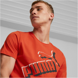 PUMA Ess+ Metallic Big Logo T-Shirt Herren