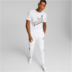 PUMA Ess+ Metallic Big Logo T-Shirt Herren puma white M