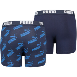 2er Pack PUMA All-Over-Print Boxershorts Kinder blue 122-128