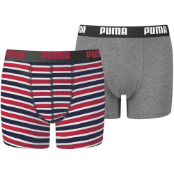 2er Pack PUMA Basic Boxershorts Printed Stripe Kinder...