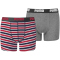2er Pack PUMA Basic Boxershorts Printed Stripe Kinder ribbon red 170-176