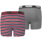 2er Pack PUMA Basic Boxershorts Printed Stripe Kinder ribbon red 170-176