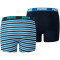 2er Pack PUMA Basic Boxershorts Printed Stripe Kinder blue 122-128