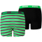 2er Pack PUMA Basic Boxershorts Printed Stripe Kinder classic green 134-140