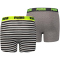 2er Pack PUMA Basic Boxershorts Printed Stripe Kinder fluo yellow/grey 122-128