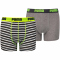 2er Pack PUMA Basic Boxershorts Printed Stripe Kinder fluo yellow/grey 146-152