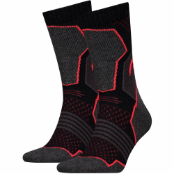 2er Pack HEAD Crew Wandersocken black/red 39-42