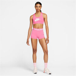 NIKE Dri-FIT Swoosh Medium-Support Non-Padded Graphic Sport-BH Damen 684 - pinksicle/white/white S