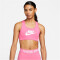 NIKE Dri-FIT Swoosh Medium-Support Non-Padded Graphic Sport-BH Damen 684 - pinksicle/white/white S