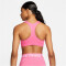 NIKE Dri-FIT Swoosh Medium-Support Non-Padded Graphic Sport-BH Damen 684 - pinksicle/white/white S
