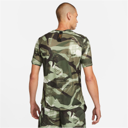 NIKE Dri-FIT Miler Camouflage kurzarm Laufshirt Herren 386 - oil green/reflective silv XL