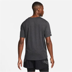 NIKE Dri-FIT Run Division kurzarm Laufshirt Herren 032 - black heather/reflective silv S