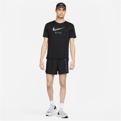 NIKE Dri-FIT Run Division kurzarm Laufshirt Herren 010 - black/reflective silv S