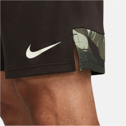 NIKE Dri-FIT Knit Camouflage Trainingsshorts Herren 220 - velvet brown/oil green/coconut milk S
