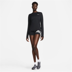 NIKE Dri-FIT Swoosh Run Lauf Mid Layer Damen 010 - black/white M
