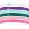 6er Pack NIKE Printed Haarb&auml;nder mit Silikonstreifen 118 - white/vivid purple/mint foam