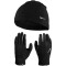 NIKE Dri-FIT Fleece Winterset Laufhandschuhe mit Mütze Herren 082 - black/black/silver L/XL