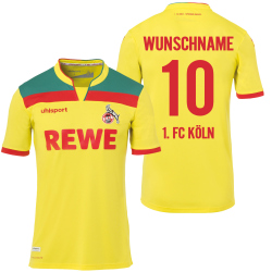 uhlsport 1. FC Köln Ausweichtrikot gelb 2020/21 inkl. Spielerdruck