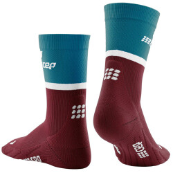 CEP Mid-Cut V4 Laufsocken Damen 767 - petrol/dark red II...