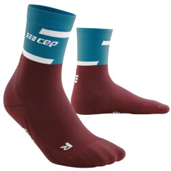 CEP Mid-Cut V4 Laufsocken Herren 767 - petrol/dark red...