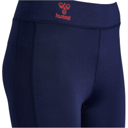 hummel hmlQ4 High-Waist lange Tights Damen 7026 - marine XXL