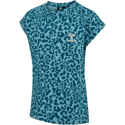 hummel hmlFLOWY AOP T-Shirt Mädchen 7058 - blue...