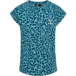 hummel hmlFLOWY AOP T-Shirt Mädchen 7058 - blue coral 104