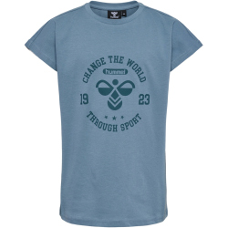hummel hmlMALIN T-Shirt Mädchen 6471 - blue mirage 104