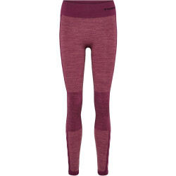 hummel hmlCLEA Seamless Mid-Waist Leggings Damen 3491 - grape wine/crushed berry mel L