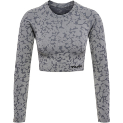 hummel hmlMT PI Seamless Cropped Funktionsshirt Damen 2858 - sharkskin L