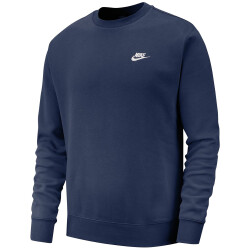 NIKE Sportswear Club Fleece Crew Sweatshirt Herren 410 - midnight navy/white XS