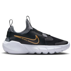 NIKE Flex Runner 2 Sneaker Kinder 007 - black/metallic gold-cool grey-white 28.5