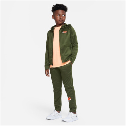 NIKE Therma-FIT Training Kapuzenjacke Jungen 326 - rough green/black/total orange M (137-147 cm)