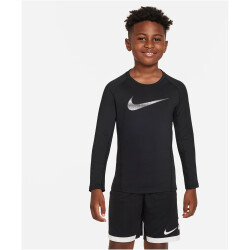NIKE Pro Warm Langarmshirt Kinder 010 - black/white XS...