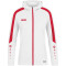 JAKO Power Kapuzenjacke Kinder 004 - weiß/rot 140