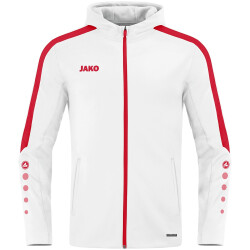 JAKO Power Kapuzenjacke Herren 004 - weiß/rot M