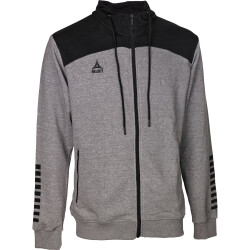 Select Oxford Kapuzen-Sweatjacke grau/schwarz 128