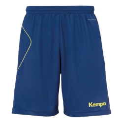 Kempa Curve Handballshorts Kinder deep blau/fluo gelb 116