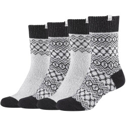 4er Pack SKECHERS Casual Cozy Jacquard Crew Socken Damen...