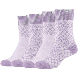 4er Pack SKECHERS Casual Cozy Jacquard Crew Socken Damen...