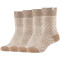 4er Pack SKECHERS Casual Cozy Jacquard Crew Socken Damen 1202 - offwhite mouline 35-38